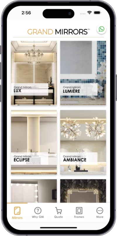 Unlock the future of mirrors and designs with grand mirrors mobile application in Abu Dhabi.