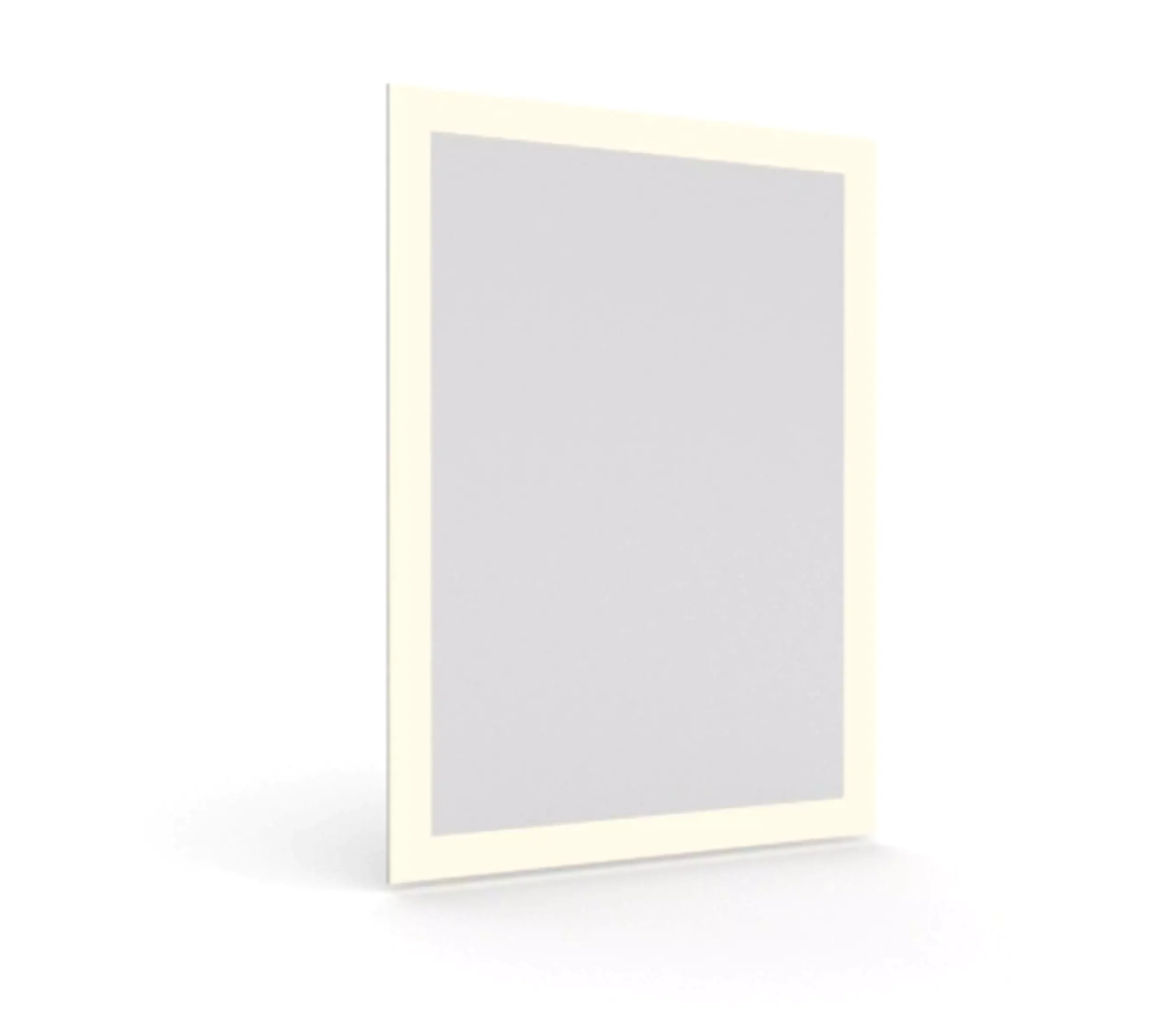 埼玉にあるシンプルな白い壁には、特注のフロスト加工ミラーが設置されています。