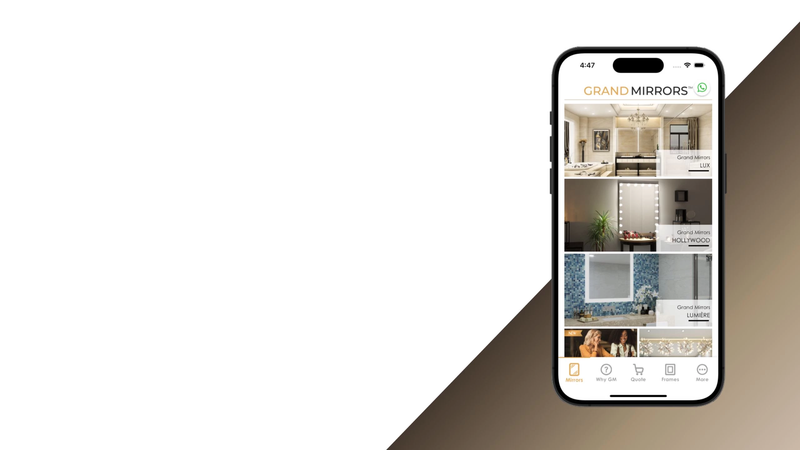 Grand mirrors application that brings your world of mirrors right to your fingertips in Dubai.