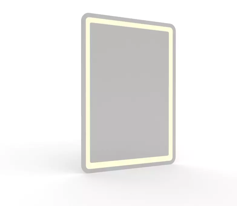 千葉にある白い背景には、丸いエッジが施されたエネルギー効率の良いGrand Mirrors Luxが設置されています。